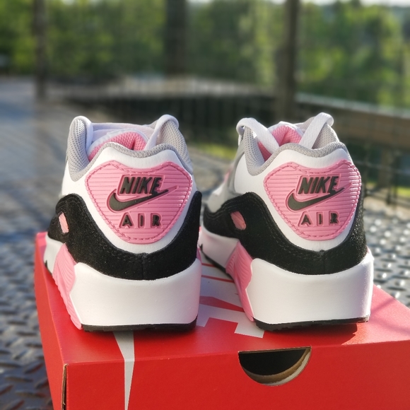 Nike Air Max 90 Pink White Black Grey Gray - Picture 3 of 5